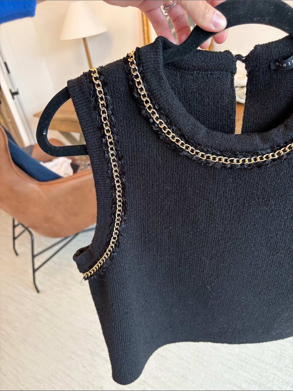 Endless Rose Gold Trimmed Sweater Tank - Picture 7 of 8